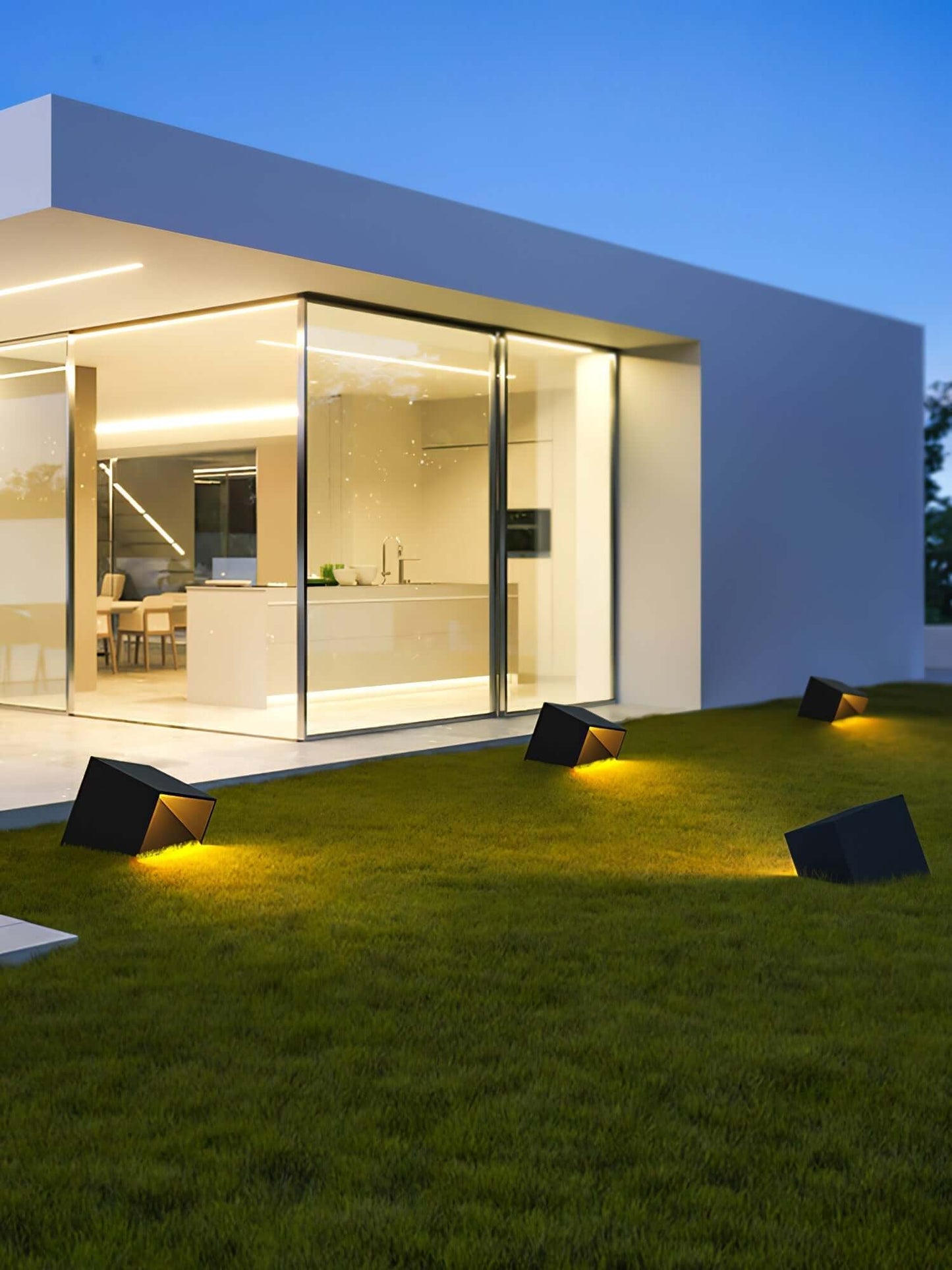 Kubusvormige Tuinlamp op Solar Energie