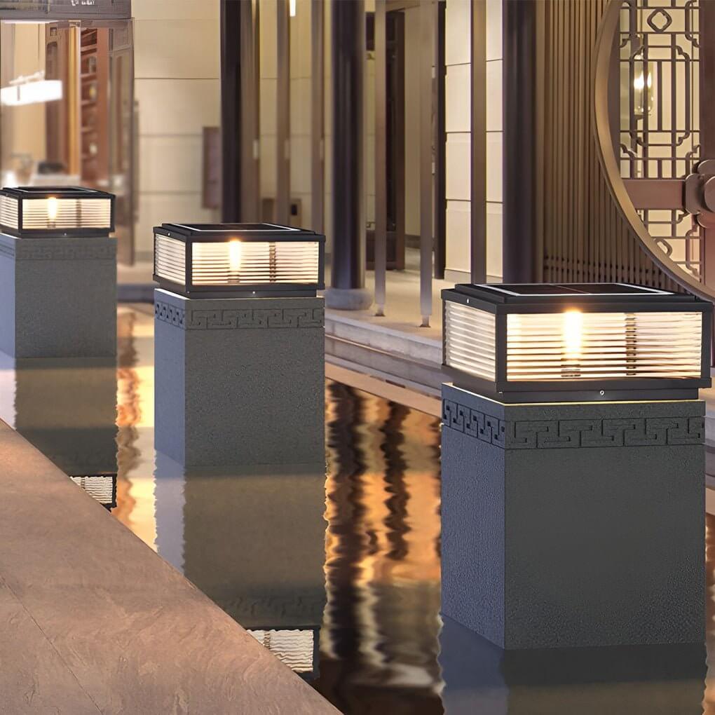 Moderne LED Buitenpaallamp - Geribbeld Glas