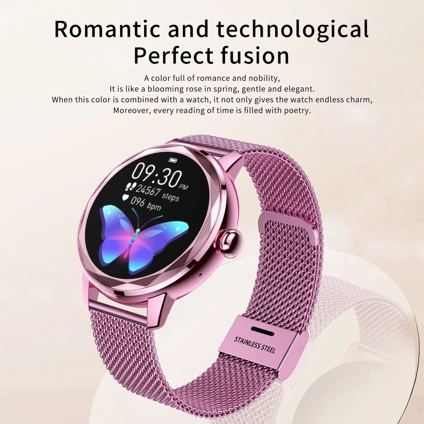 Dames Smartwatch Smart Gold – Luxe Sporthorloge Roestvrij Staal