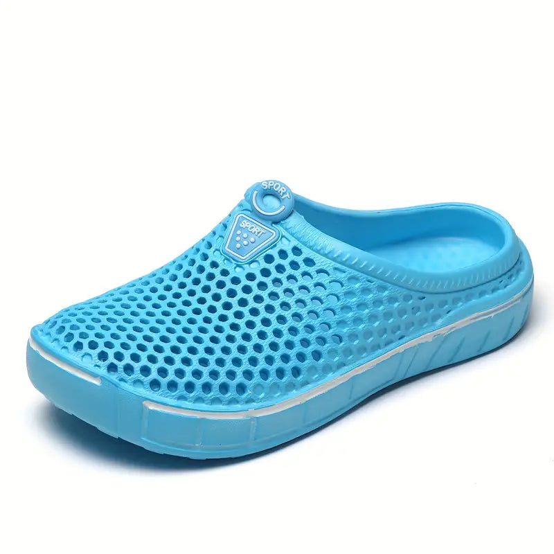 "Ademende herenclogs in sportieve stijl, lichtgewicht en flexibel, ideaal voor actieve dagen en vrije tijd."