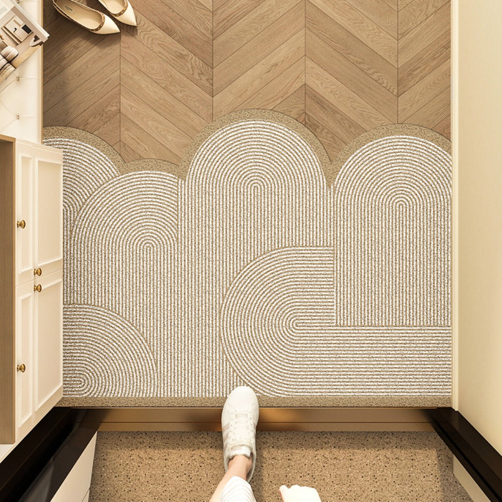 "Antislip en wasbare deurmat CleanStep voor entree, beige met PVC textuur, comfort en functionaliteit voor binnen en buiten"