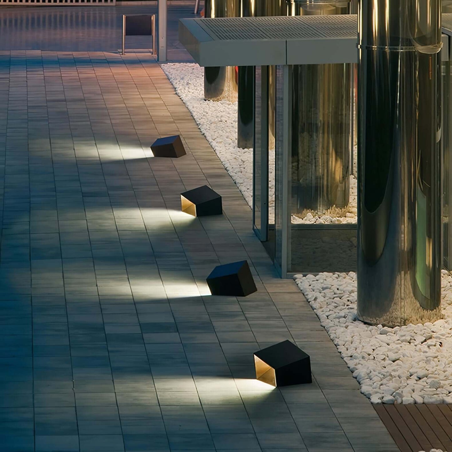 Kubusvormige Tuinlamp op Solar Energie