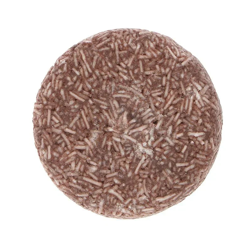 "Biologische haarverduistering shampoo; compacte bar, donkerder en voller haar, groene verpakking, natuurlijke haarverzorging