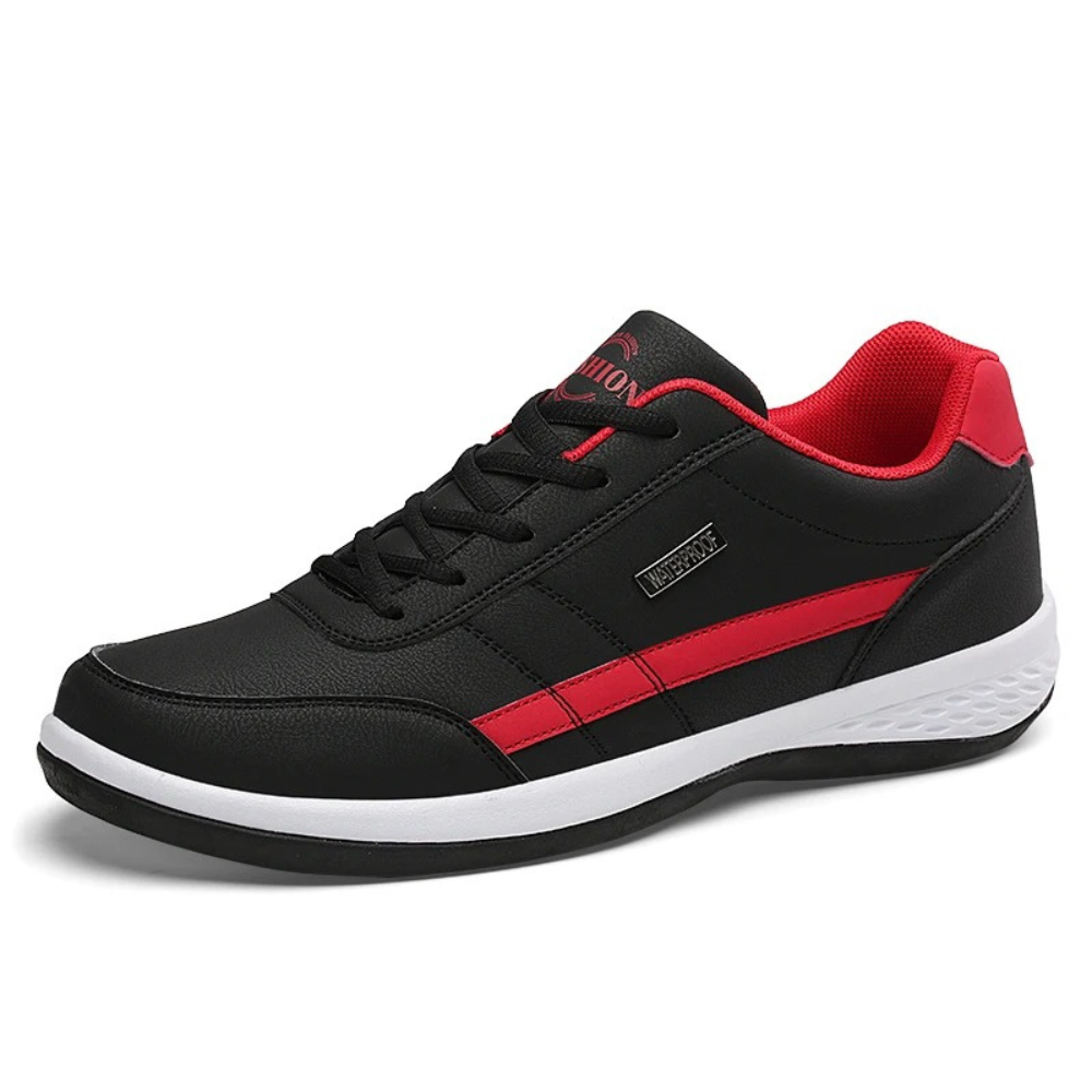 "Blauwe orthopedische leren sneakers heren, met luxe uitstraling en comfortabele binnenzool voor optimale voetboogondersteuni