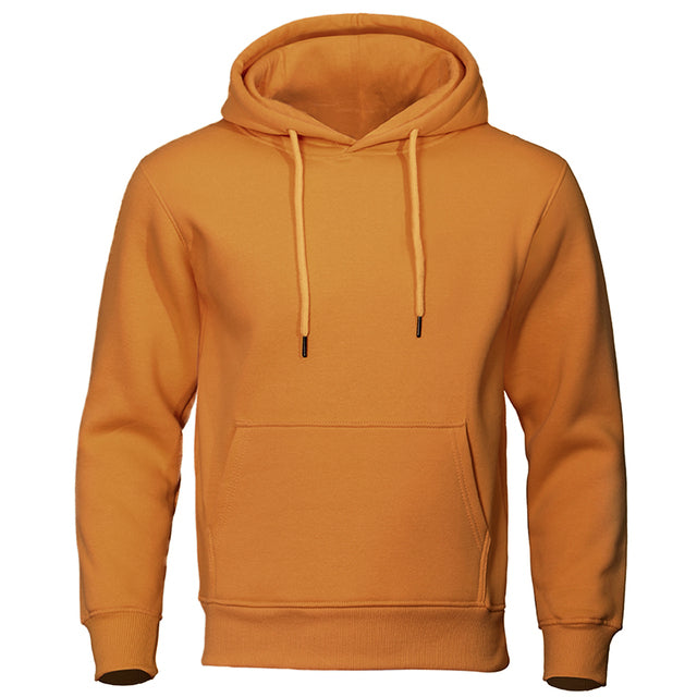 "Casual heren hoodie met zachte fleece, capuchon en kangoeroezak; comfortabele pasvorm voor dagelijks gebruik."