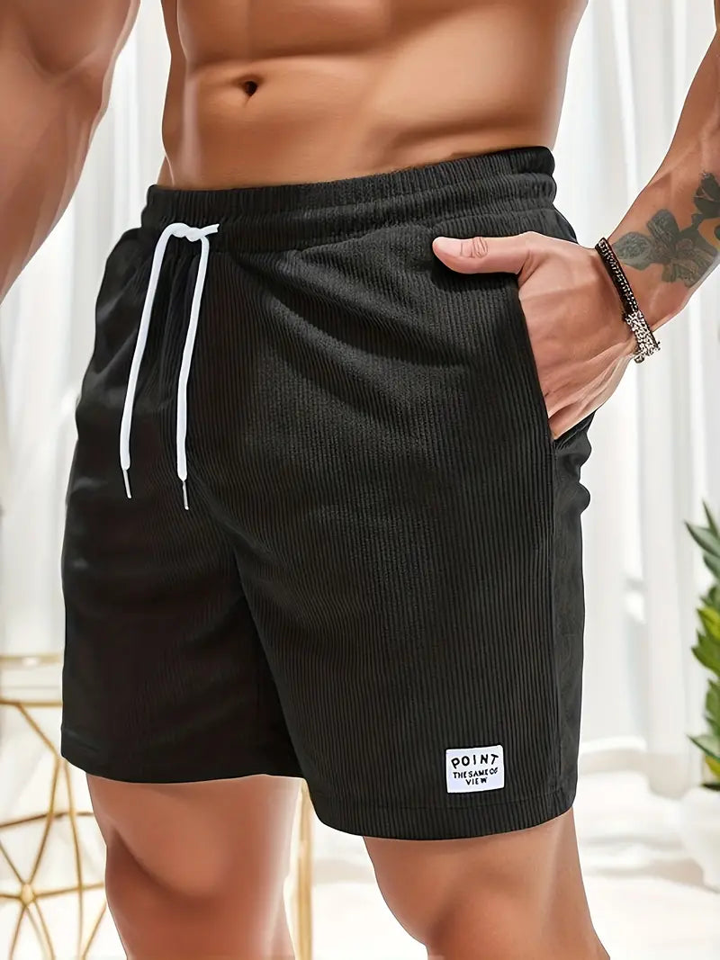 "Casual heren zwembroek met elastische taille en trendy design, ideaal voor strand en zwembad."