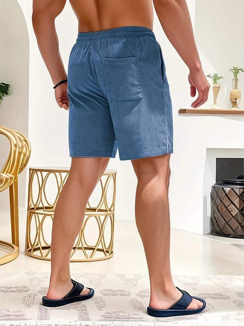 "Casual heren zwembroek met elastische taille en trendy design, ideaal voor strand en zwembad."