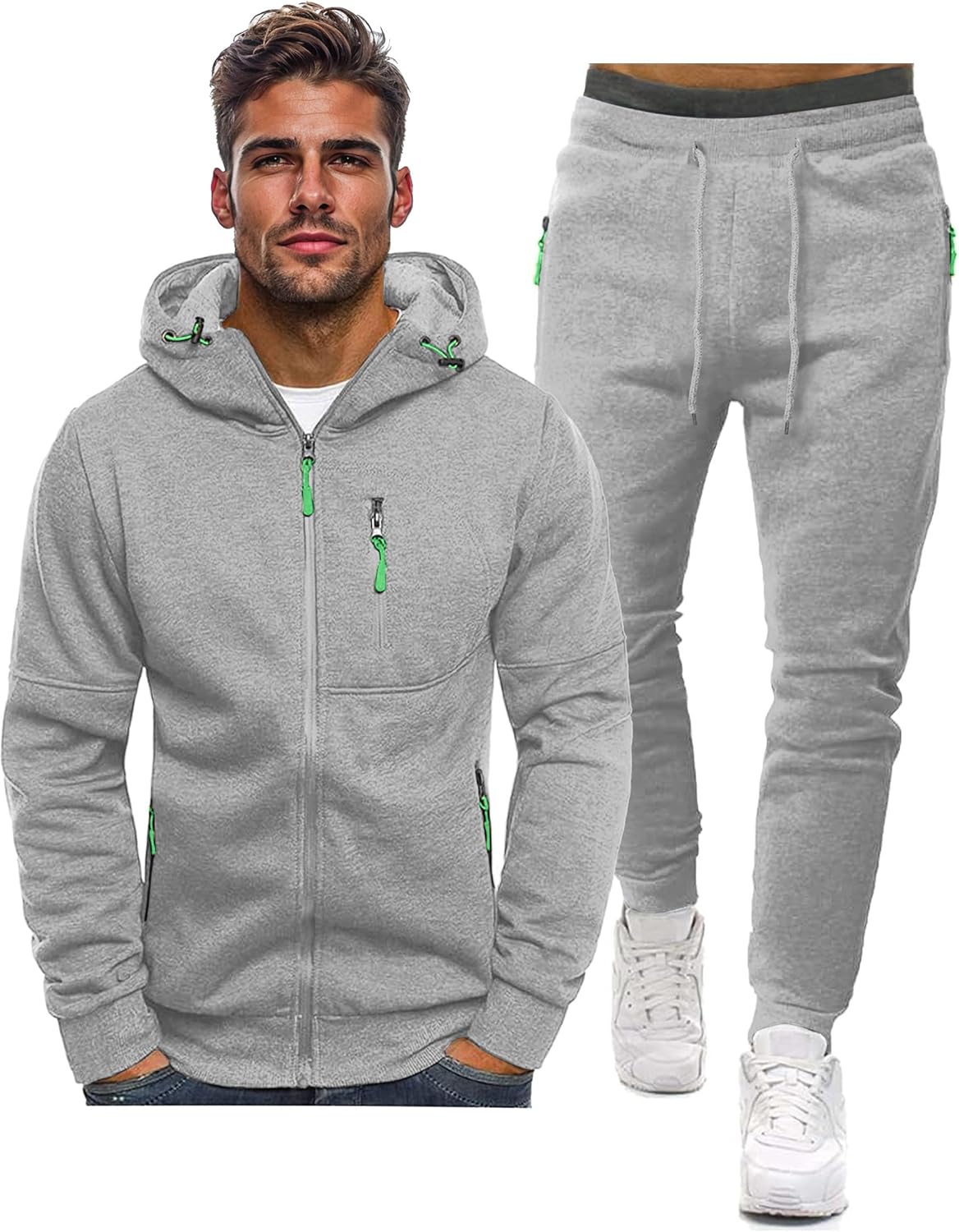 "Comfortabel heren trainingspak in diverse kleuren, stijlvol ontwerp, ademend en duurzaam, perfect voor sportieve dagen."