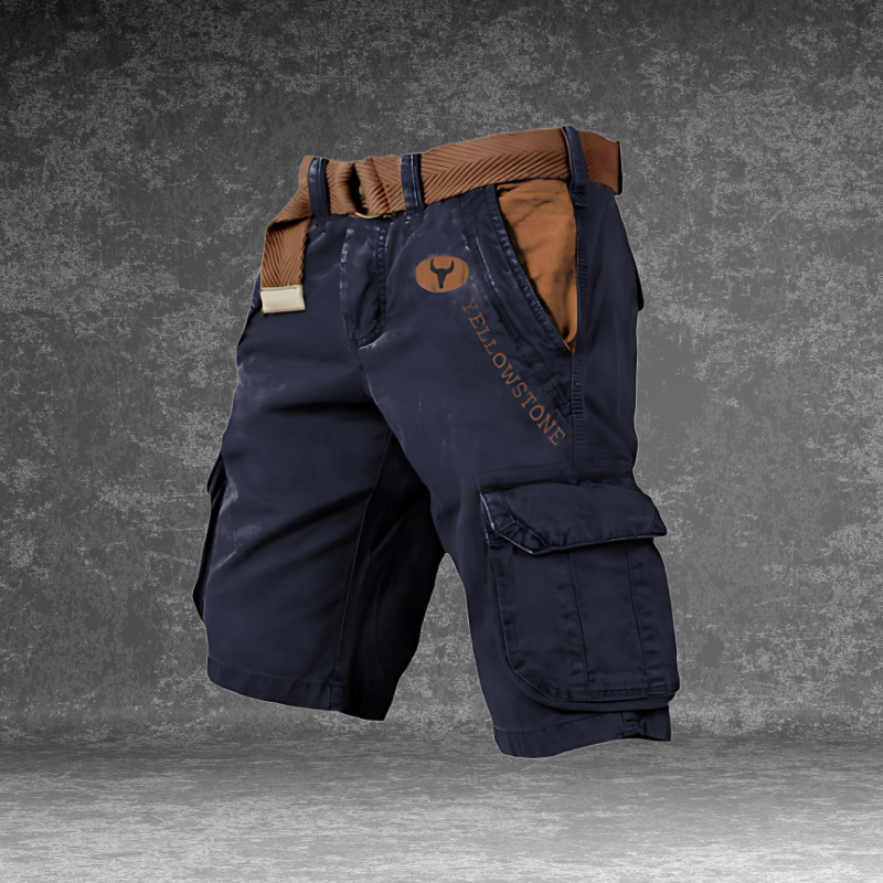 "Comfortabele heren cargo shorts met meerdere zakken, gemaakt van ademende katoenmix voor stijl en functionaliteit bij outdoo