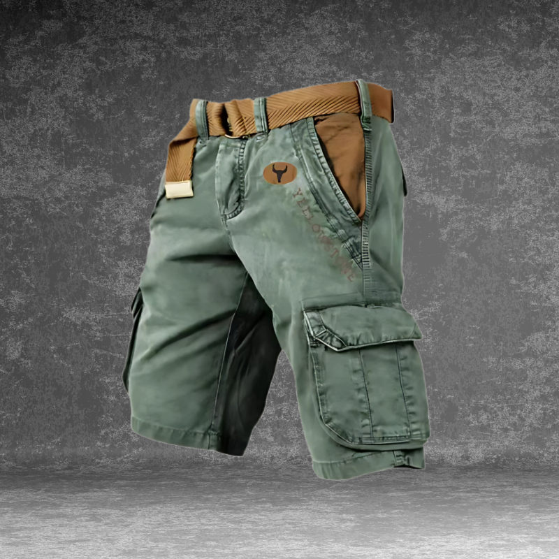 "Comfortabele heren cargo shorts met meerdere zakken, gemaakt van ademende katoenmix voor stijl en functionaliteit bij outdoo
