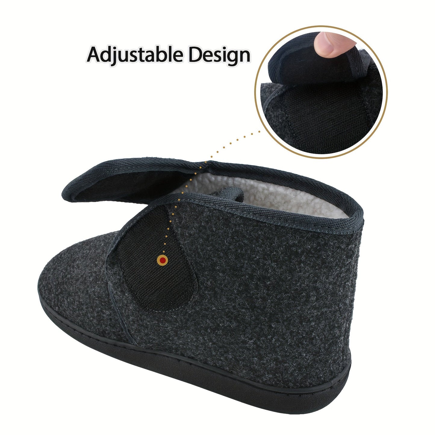Comfortabele herenpantoffels in vintage stijl met stevige enkelband, stoffen binnenkant en TRP-zool voor grip en duurzaamheid