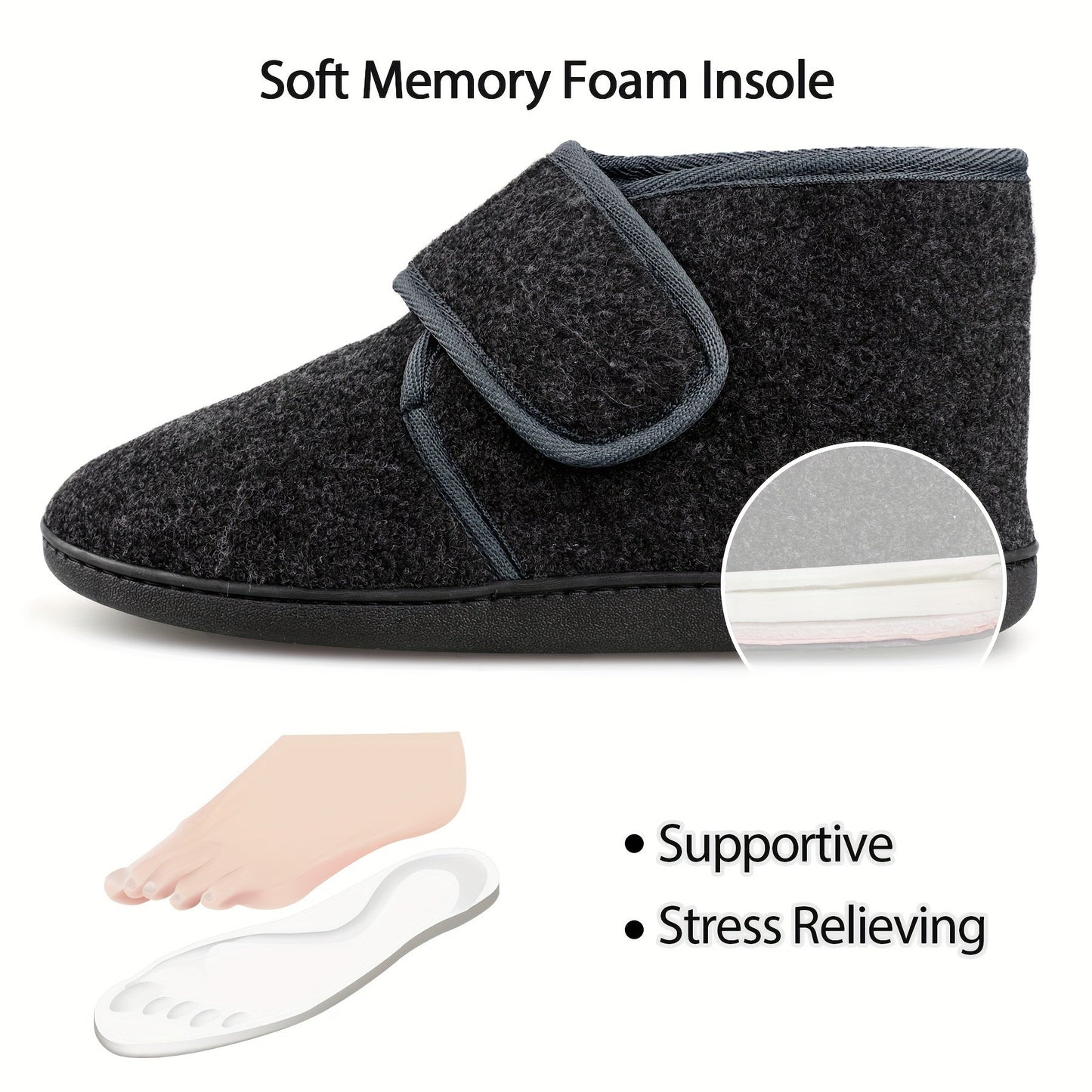 Comfortabele herenpantoffels in vintage stijl met stevige enkelband, stoffen binnenkant en TRP-zool voor grip en duurzaamheid
