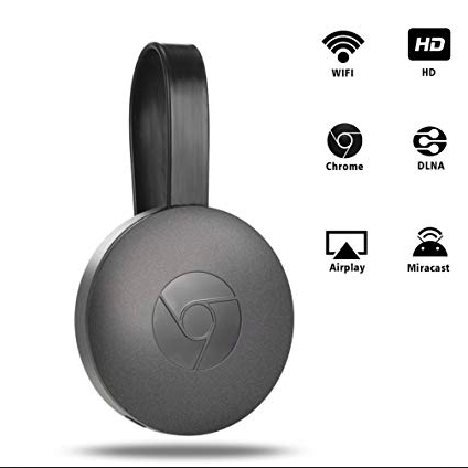 "Compacte Chromecast draadloze streamer voor naadloze 4K streaming van muziek en video's via smartphone of tablet naar TV."