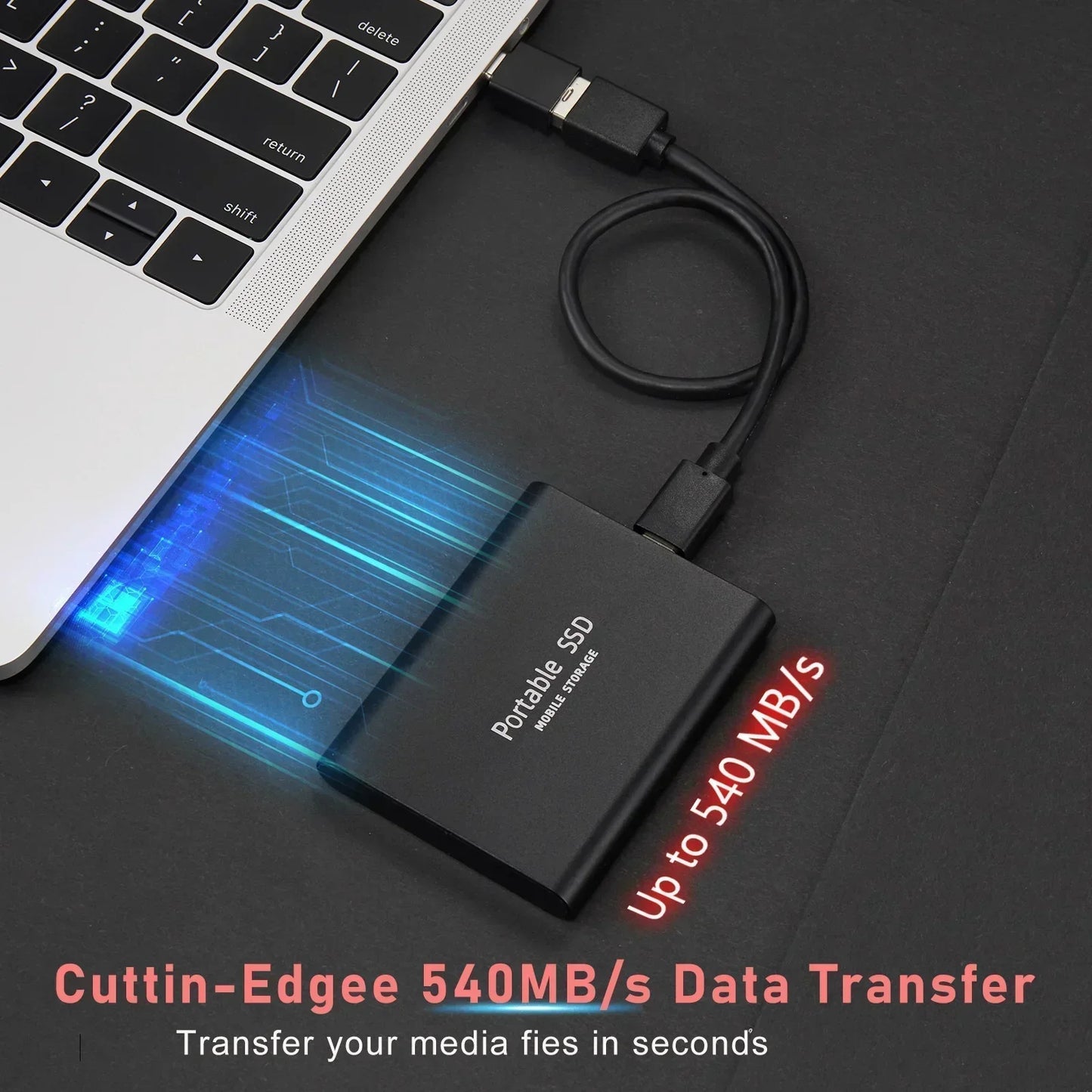 "Compacte, duurzame SSD met ultrasnelle USB 3.1-compatibiliteit en 2TB opslag, ideaal voor professionals."