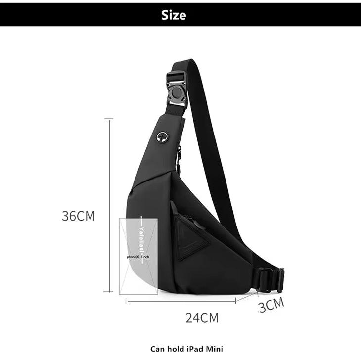 "Compacte heren crossbody tas, lichtgewicht en stijlvol, met verstelbare schouderband voor dagelijks handsfree gemak."