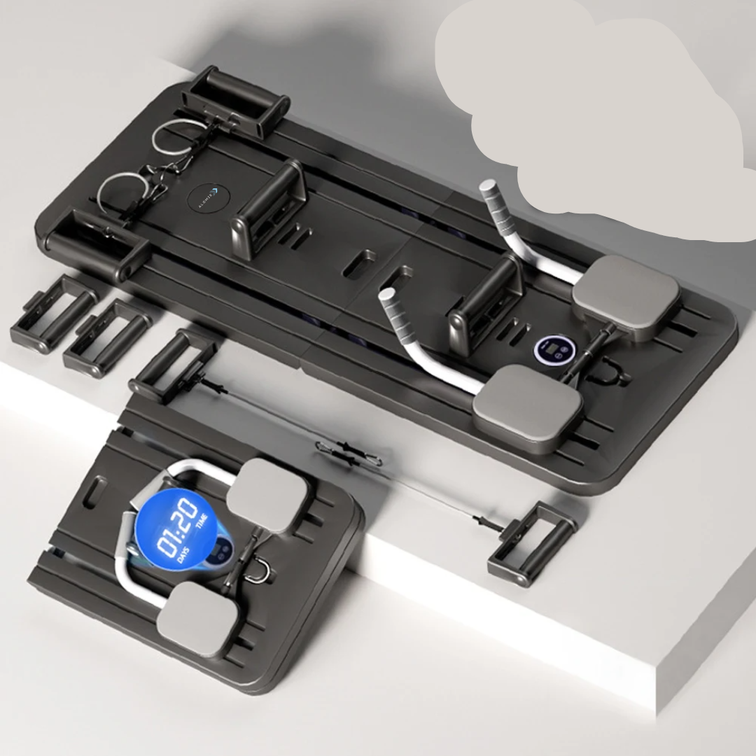 "Complete Pilates Reformer set voor fitness; geavanceerd ontwerp voor core-versterking en flexibiliteit thuis"