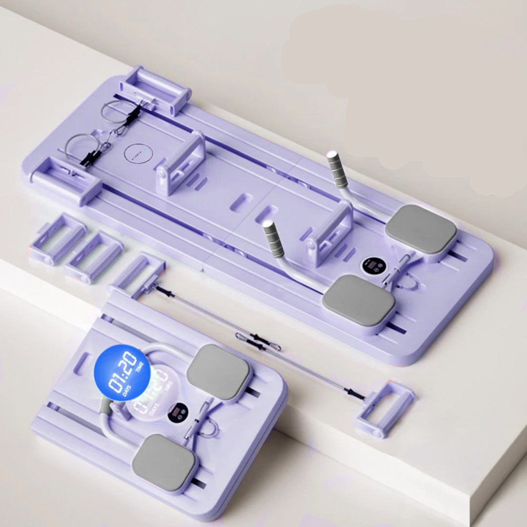 "Complete Pilates Reformer set voor fitness; geavanceerd ontwerp voor core-versterking en flexibiliteit thuis"