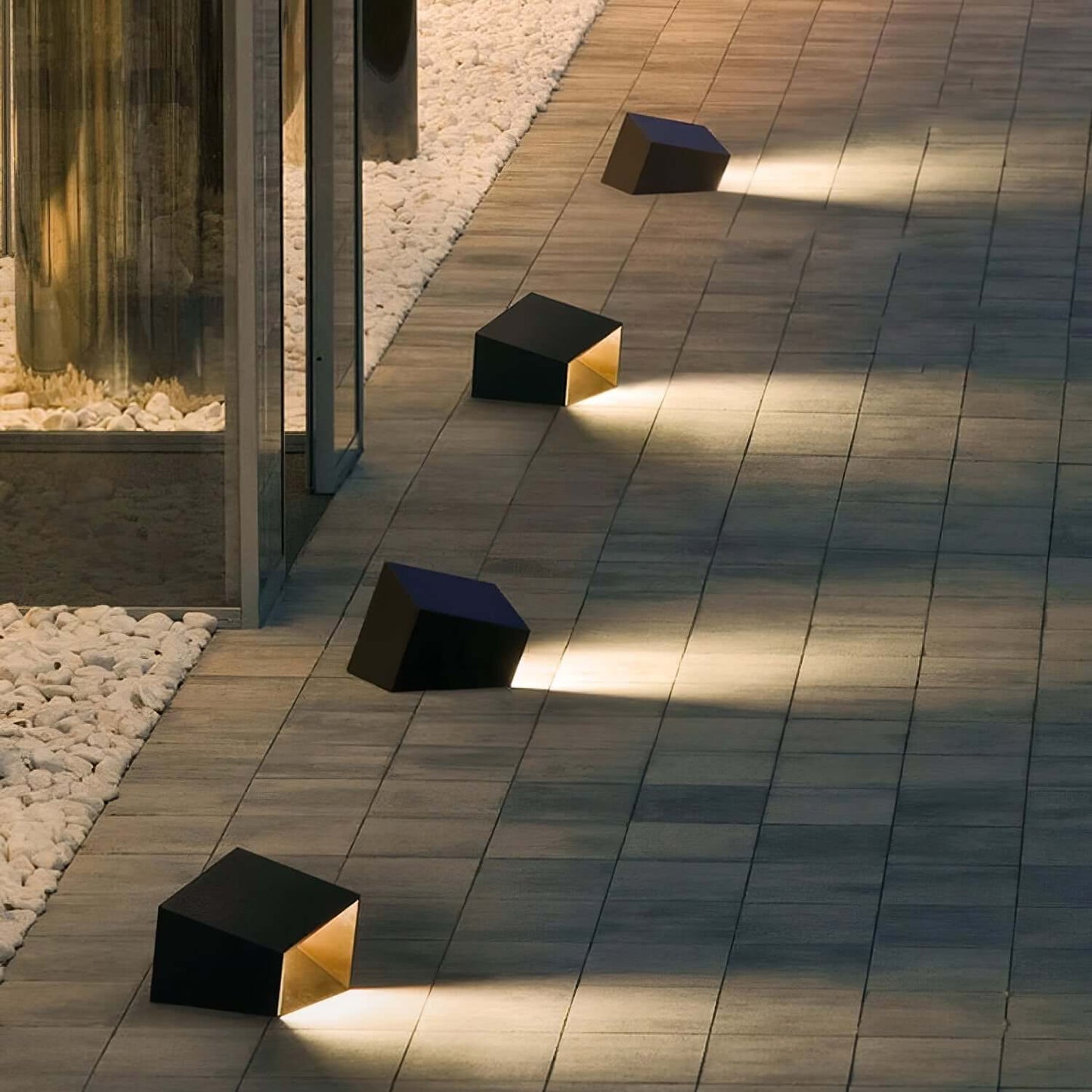 Kubusvormige Tuinlamp op Solar Energie
