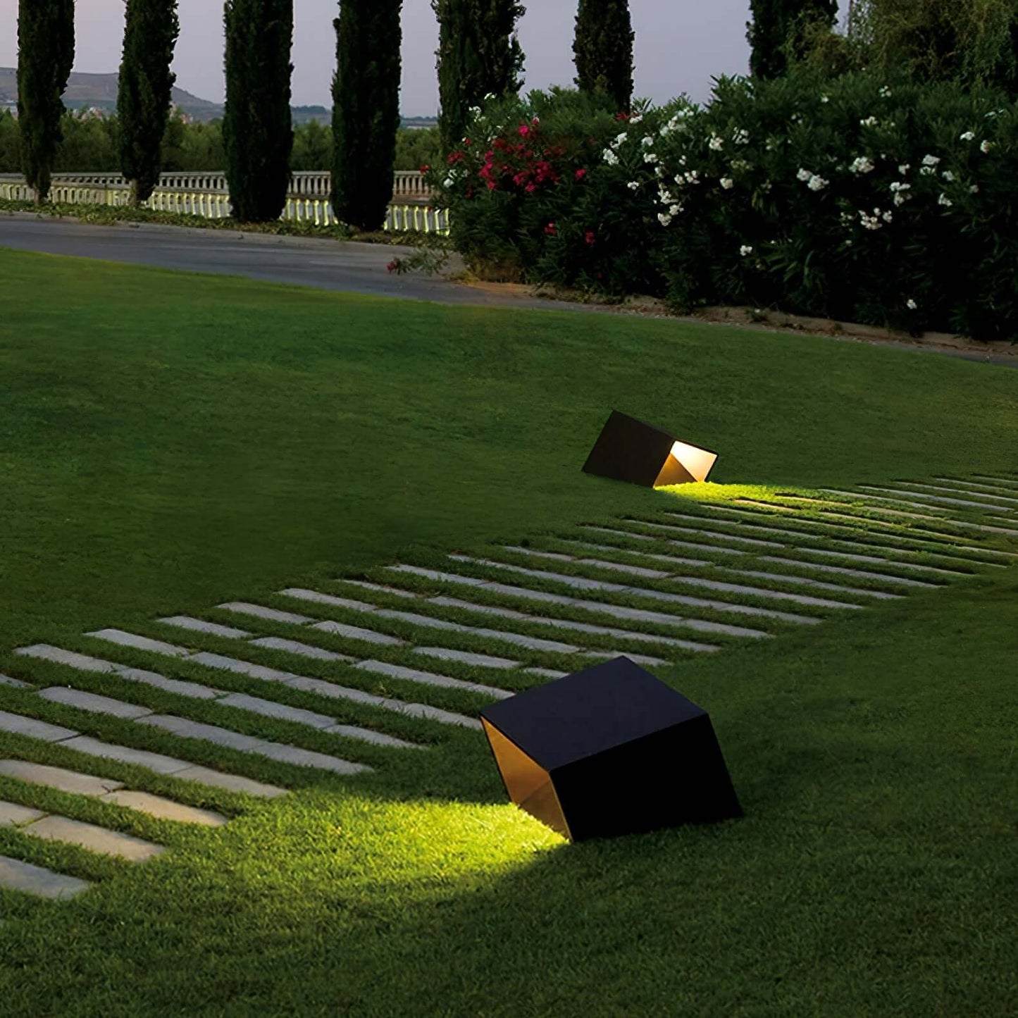 Kubusvormige Tuinlamp op Solar Energie
