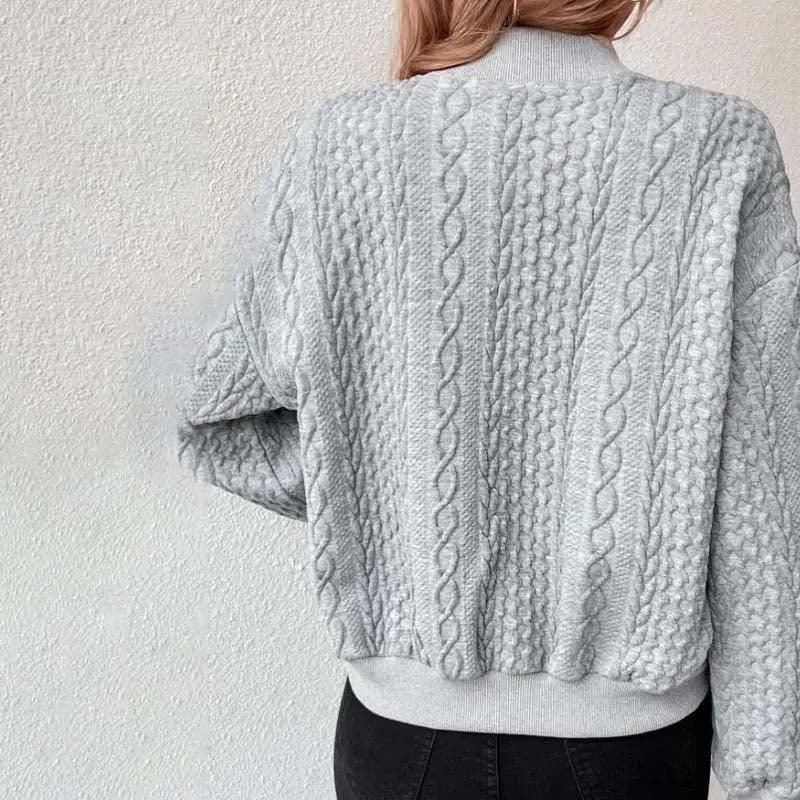 "Dames kabelgebreid vest met V-hals en knopen, tijdloos en elegant, casual pasvorm, comfortabele en stijlvolle cardigan."