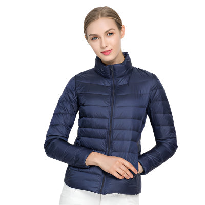 "Dames lichtgewicht donsjas, elegant en warm, donsjack met stijlvolle pasvorm voor winterse dagen."