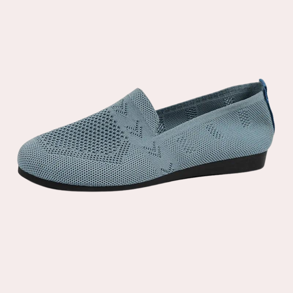 "Dames orthopedische schoenen Linda in blauw, stijlvol en comfortabel, met ademende materialen voor dagelijks gemak."