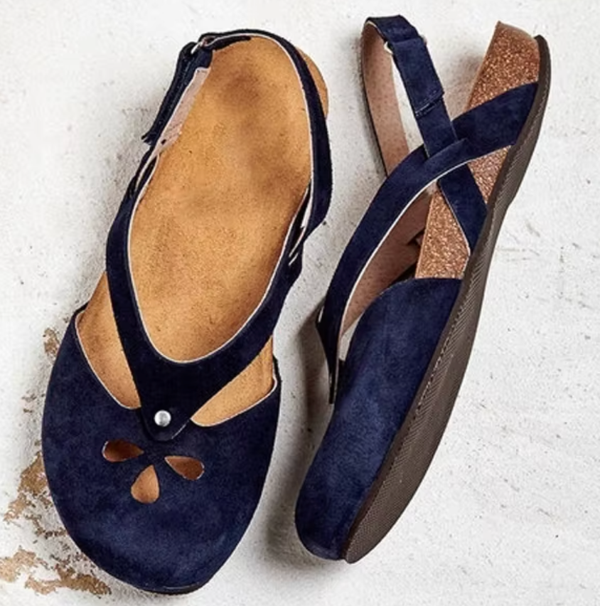 "Dames orthopedische wandelschoenen met ademend lederen bovenwerk en klittenband, ergonomische steun en lichte zool"