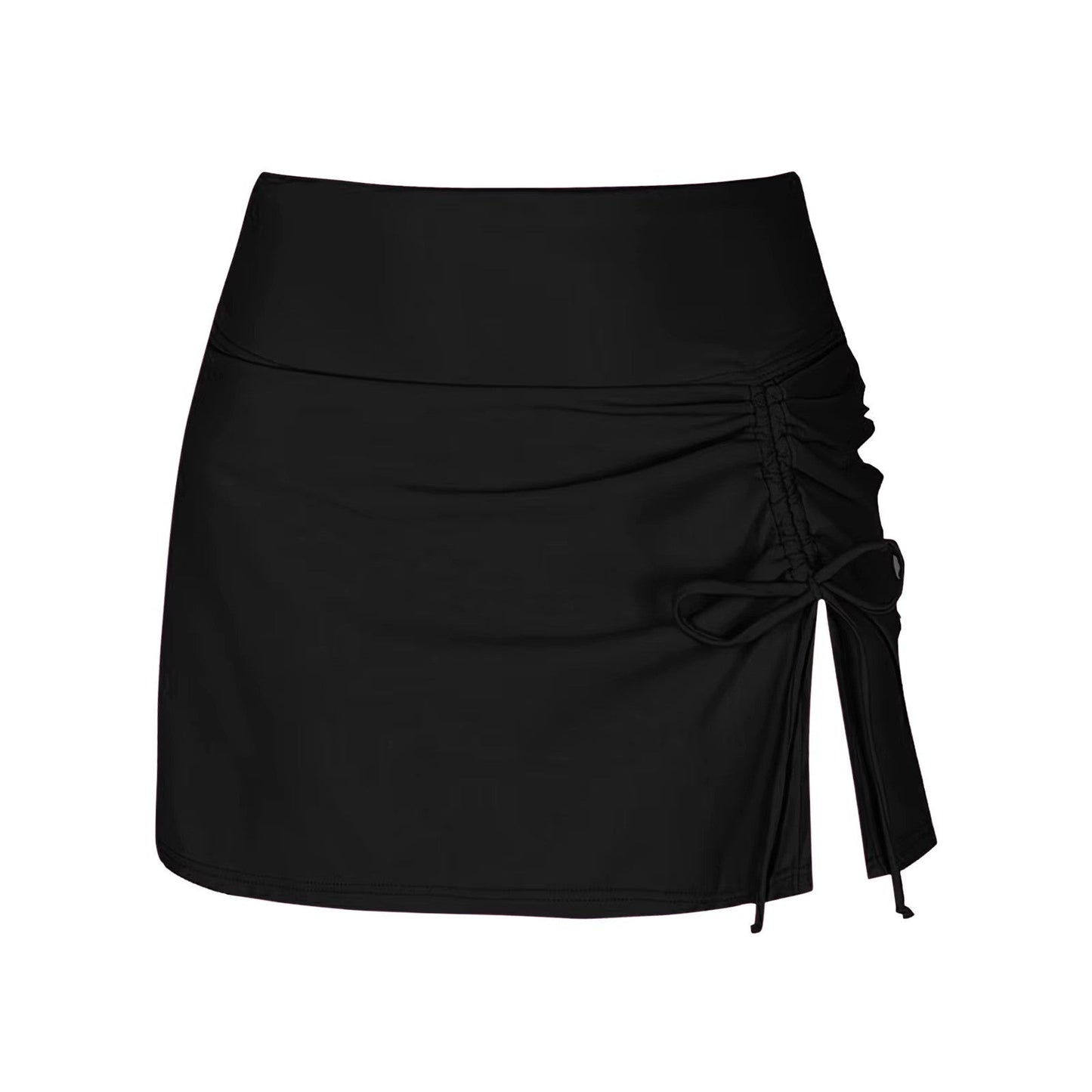 "Dames zwemshorts met elegante zijopeningen, sneldrogend en comfortabel in klassieke effen kleur, stijlvol design."