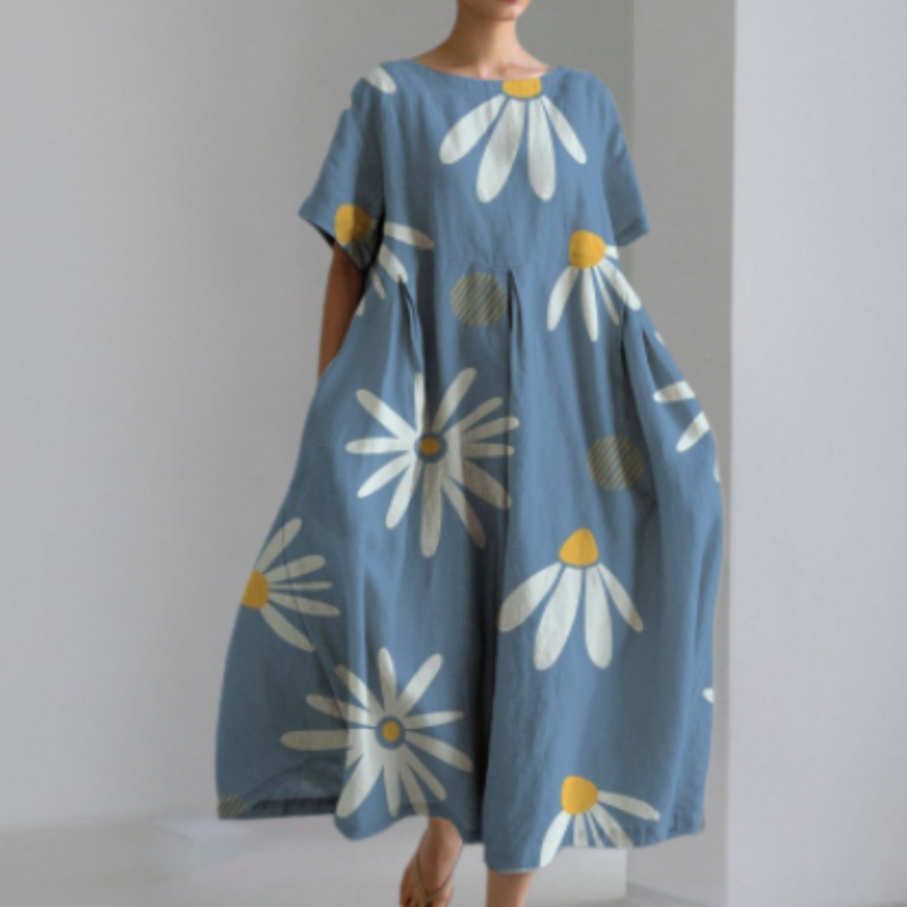 "Daria Maxi Jurk - Elegante damesjurk, lange pasvorm, zachte stoffen, kleur roze, veelzijdig voor elke gelegenheid."