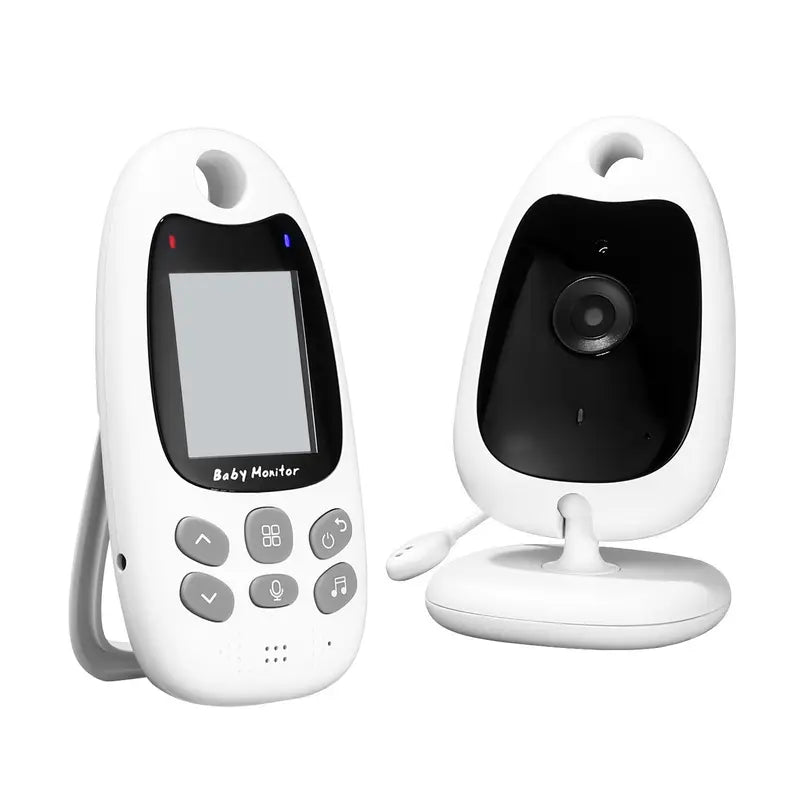 "Draadloze babyfoon met hoge resolutie, nachtzicht, tweewegcommunicatie en compact design voor veilige babybewaking."