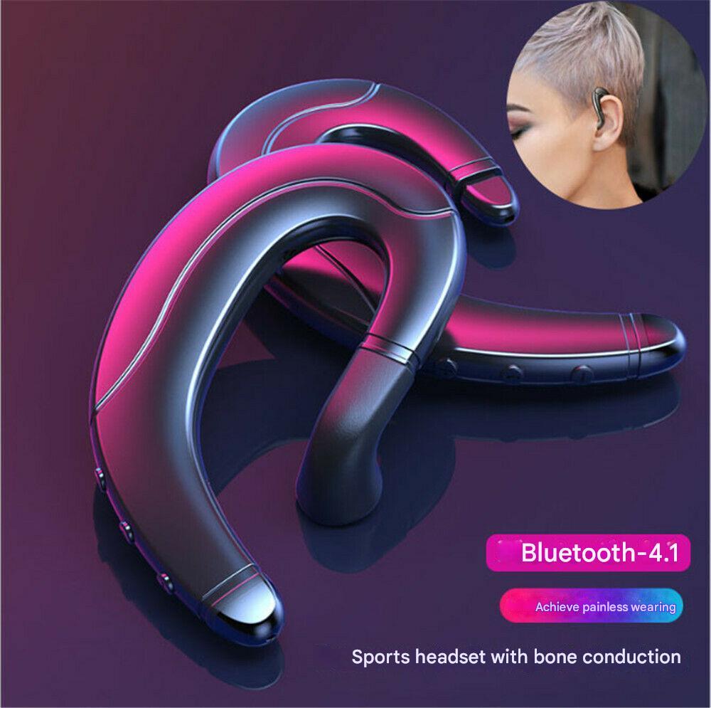 "Draadloze bone conduction headset voor comfortabel oorvrij luisteren, ideaal voor sporters, beschikbaar in blauw, rood, zwar