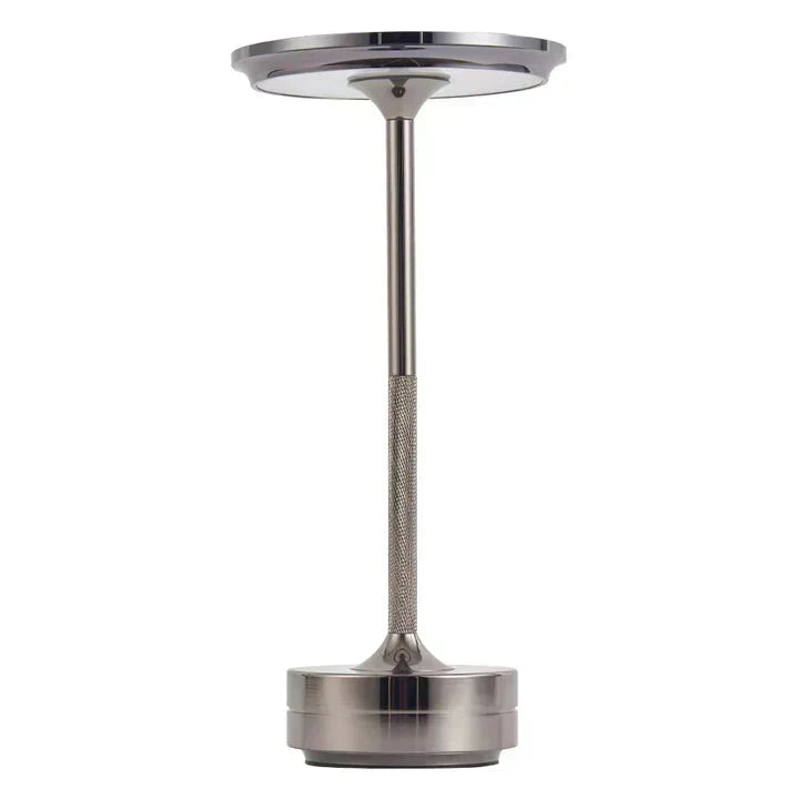 "Draadloze LED tafellamp oplaadbaar en dimbaar, modern design, ideaal voor sfeerverlichting in elke kamer."
