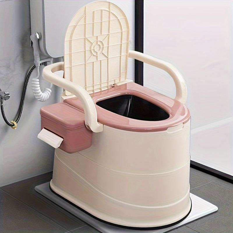 Draagbaar urinaal voor volwassenen, geurresistent en ergonomisch, ideaal voor ouderen en zwangere vrouwen onderweg.