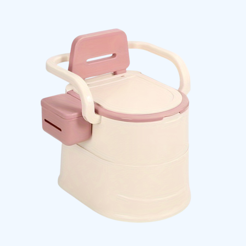 Draagbaar urinaal voor volwassenen, geurresistent en ergonomisch, ideaal voor ouderen en zwangere vrouwen onderweg.