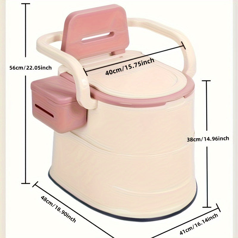 Draagbaar urinaal voor volwassenen, geurresistent en ergonomisch, ideaal voor ouderen en zwangere vrouwen onderweg.