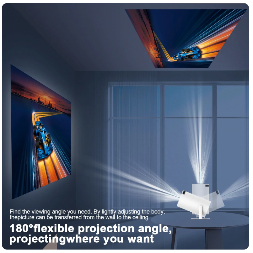 "Draagbare HD Outdoor Beamer voor thuisbioscoop, levendige projectie tot 120 inch, ideaal voor tuinfilmavonden."
