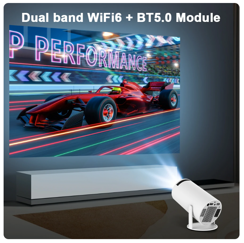 "Draagbare HD Outdoor Beamer voor thuisbioscoop, levendige projectie tot 120 inch, ideaal voor tuinfilmavonden."