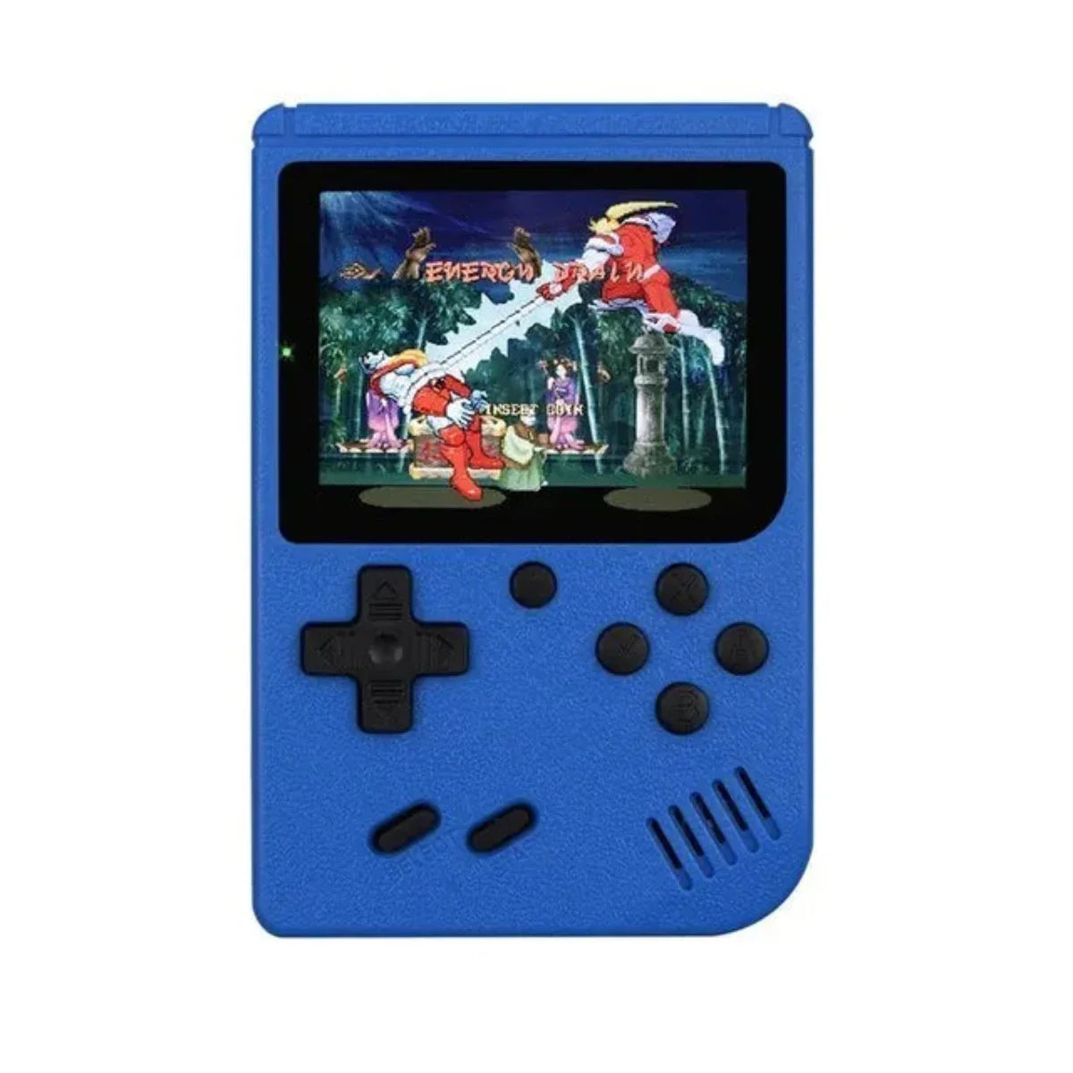 "Draagbare retro console, compact, met meer dan 400 klassieke spellen, ideaal voor nostalgisch gamen en onderweg gebruik."