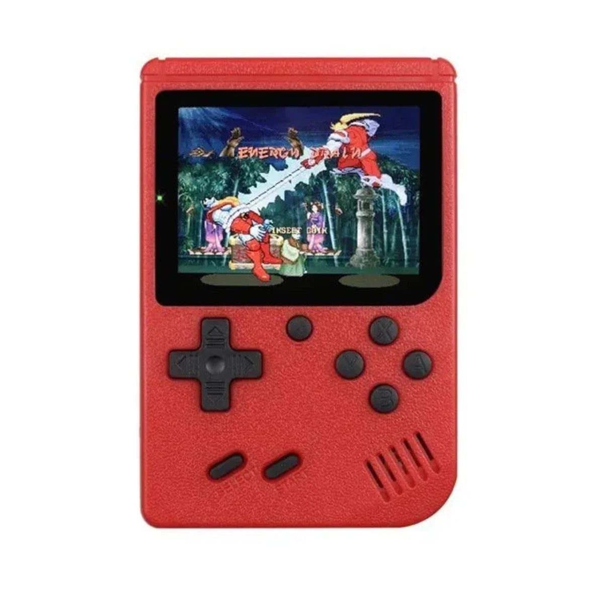 "Draagbare retro console, compact, met meer dan 400 klassieke spellen, ideaal voor nostalgisch gamen en onderweg gebruik."