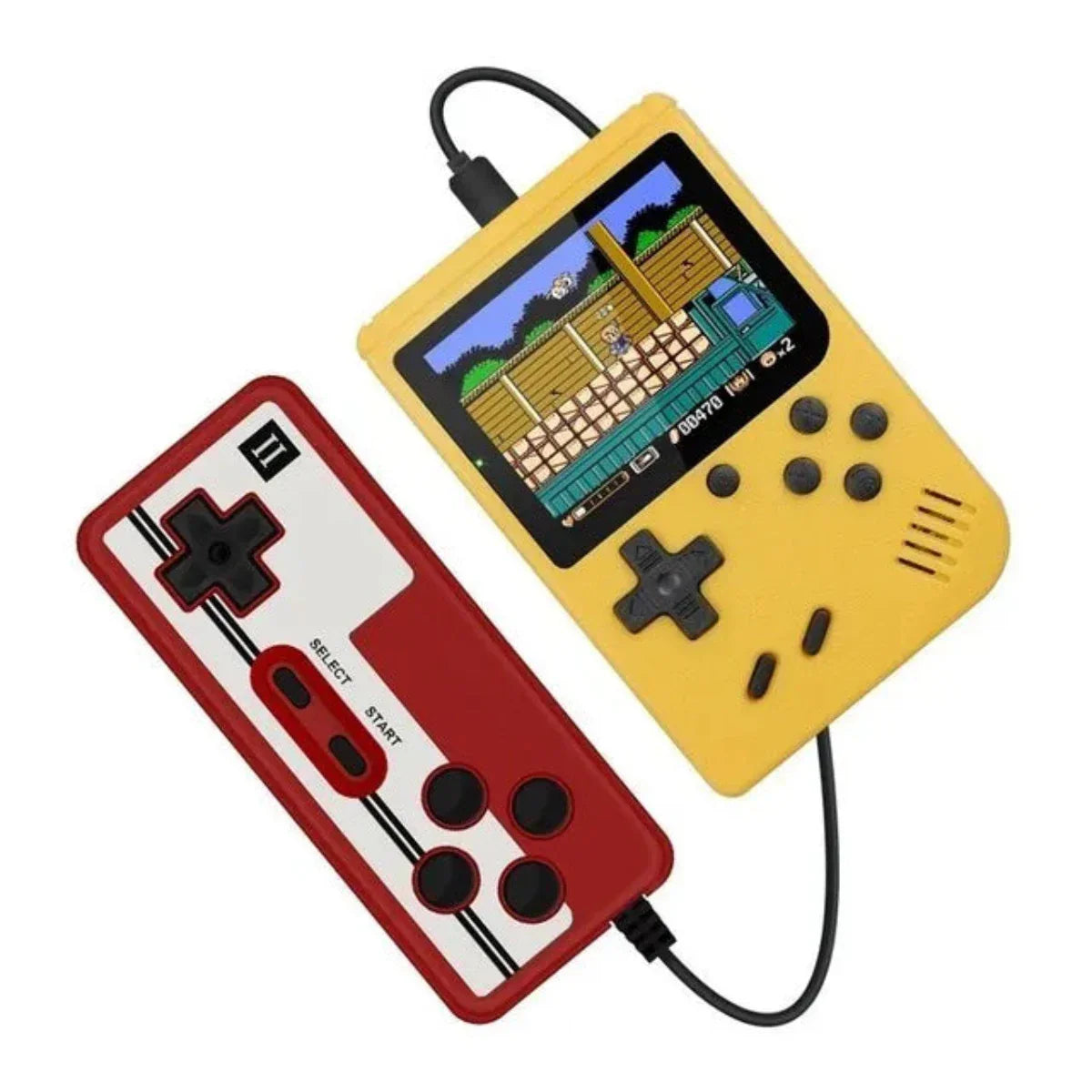 "Draagbare retro console, compact, met meer dan 400 klassieke spellen, ideaal voor nostalgisch gamen en onderweg gebruik."
