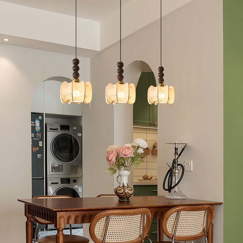 Hanglamp met Glas - Hout & Metaal