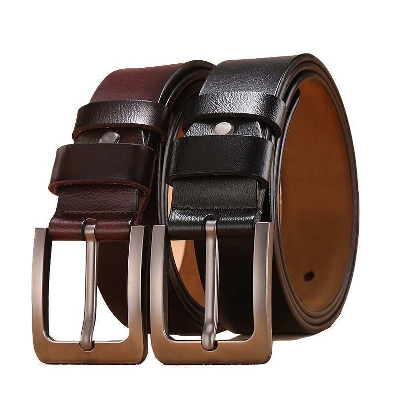 "Echte leren herenriem, klassiek design met pin-gesp, duurzaam runderleer, elegant voor elke outfit."