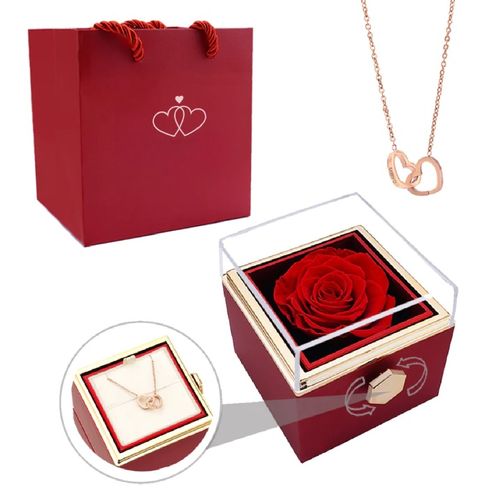 Eeuwige Roos Box - Gepersonaliseerde Ketting