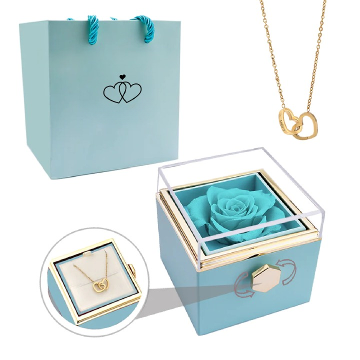 Eeuwige Roos Box - Gepersonaliseerde Ketting