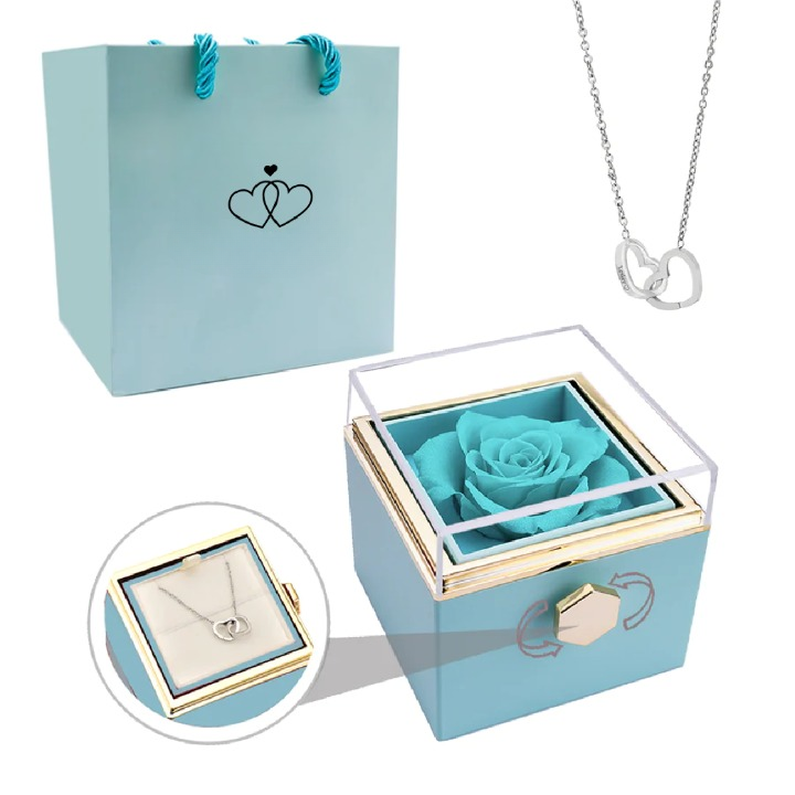 Eeuwige Roos Box - Gepersonaliseerde Ketting