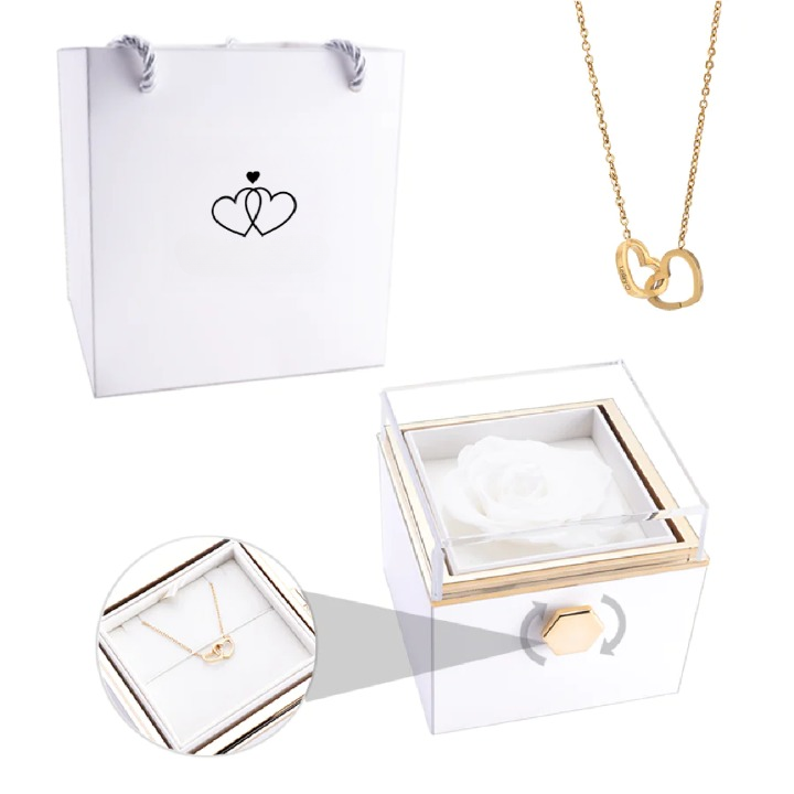 Eeuwige Roos Box - Gepersonaliseerde Ketting