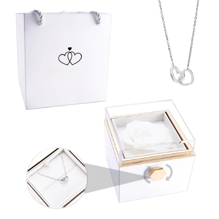 Eeuwige Roos Box - Gepersonaliseerde Ketting