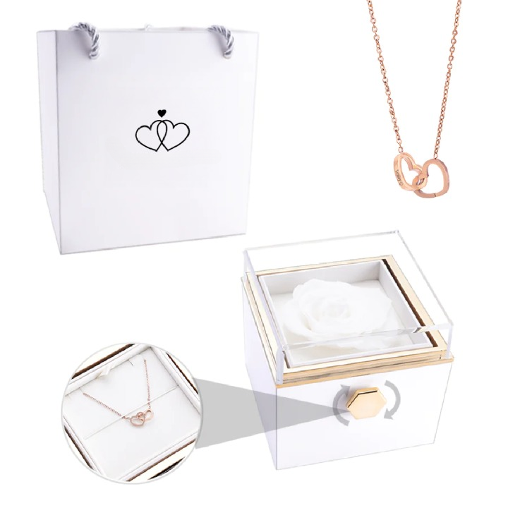 Eeuwige Roos Box - Gepersonaliseerde Ketting