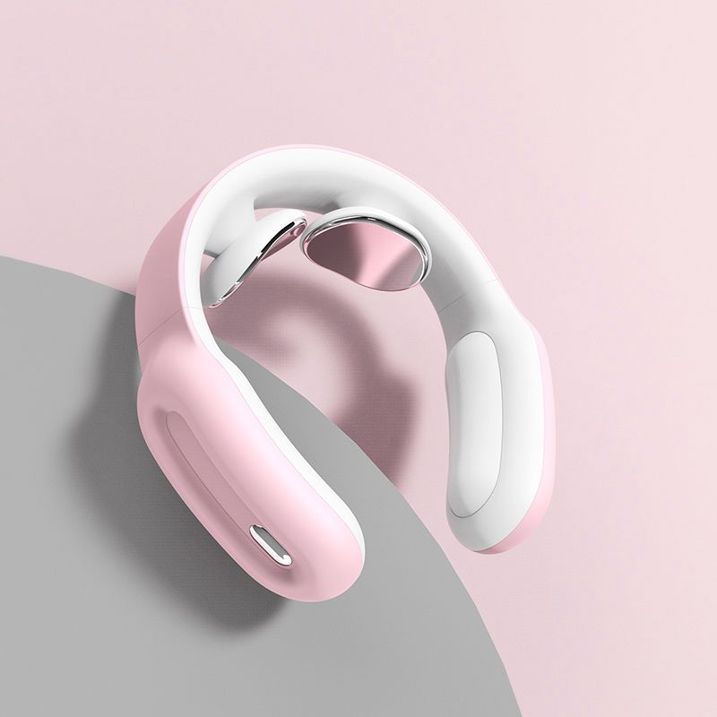 "Eko elektrische nekmassage apparaat, usb oplaadbaar, blauw, roze, wit, zwart, nekspanning verlichting, draagbaar."