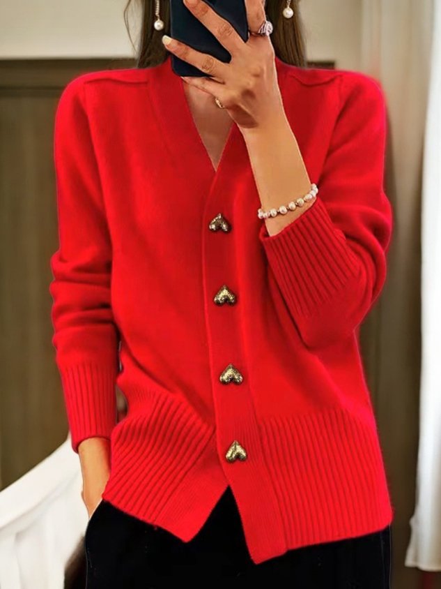 "Elegant, klassiek damesvest met V-hals in effen design. Perfect voor casual en formele stijlen, warm en comfortabel."